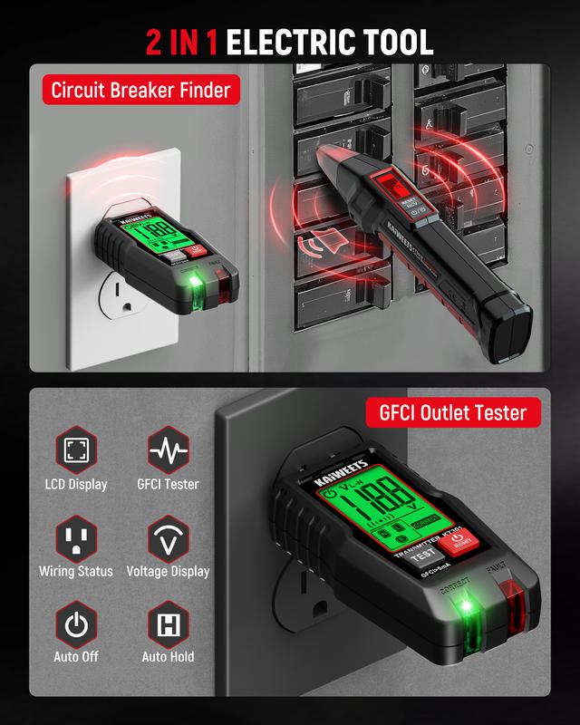 KAIWEETS AC Circuit Breaker Finder Tool with APortable Detector